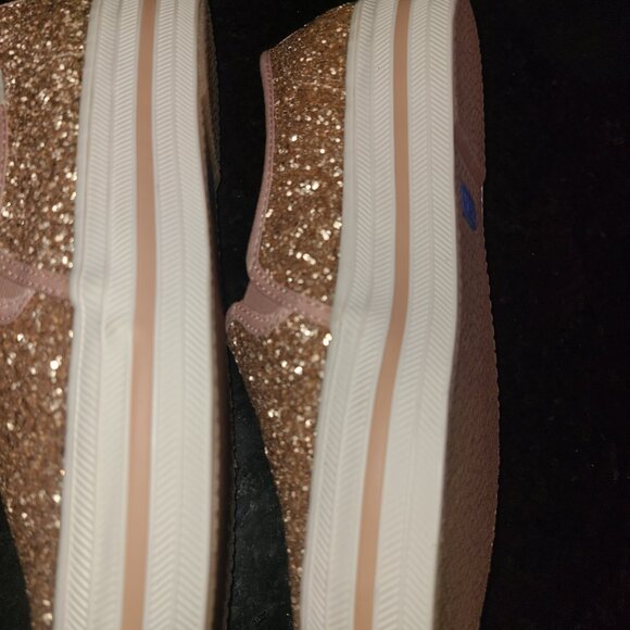 Keds x Kate Spade New York Triple Decker Glitter Sneakers - Rose Gold. Size 5 - Picture 5 of 9